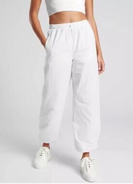NWT Athleta Grace Warm Up Pants White Size 2X Water Repellent Parachute Jogger